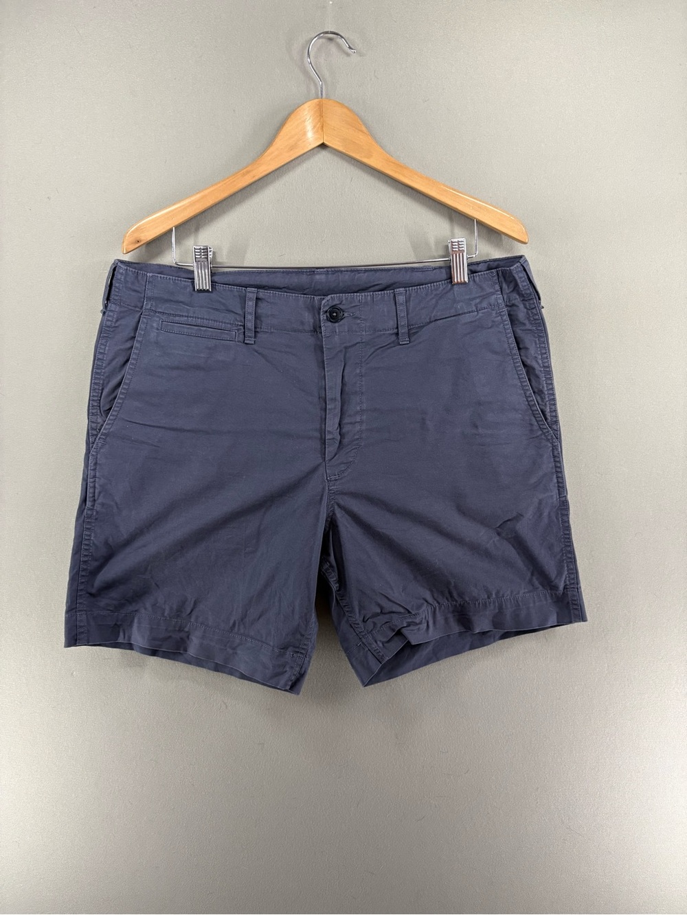 Buck Mason Men's Size 33 Navy Anchor Carry On Chino Shorts